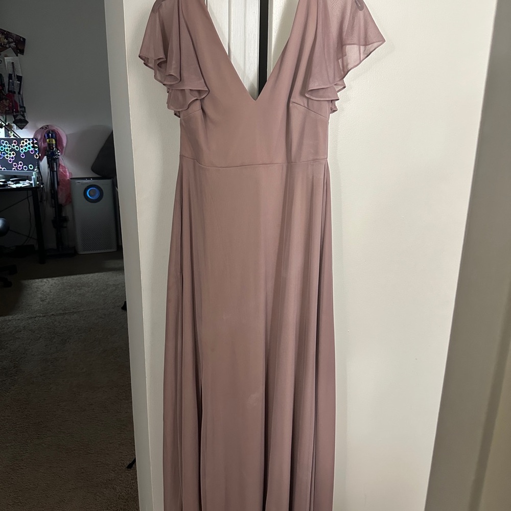 Bridesmaid or Wedding Guest Elegant Mauve Evening Gown